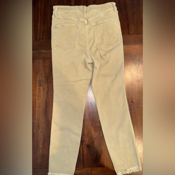 We The Free People Tan Distressed Raw Hems Jeans Size High Waisted Skinny 32 - Picture 7 of 10